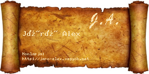 Járó Alex névjegykártya