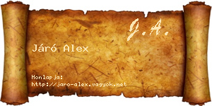Járó Alex névjegykártya