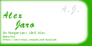 alex jaro business card